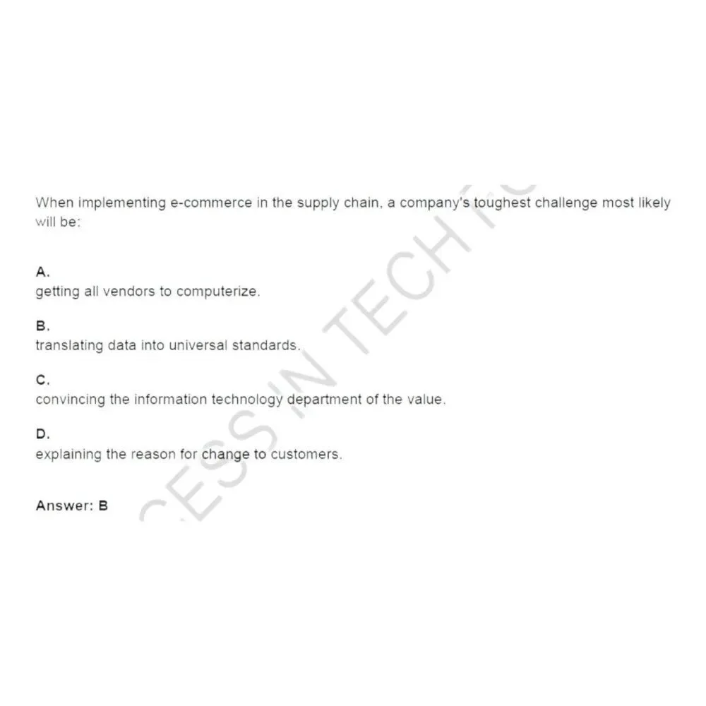 Printout CSCP Certified Supply Chain Management Professional Exam